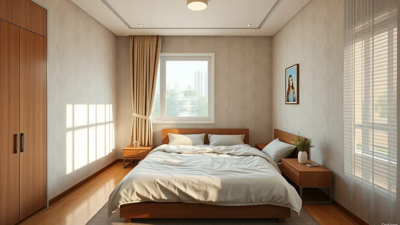 bố trí giường ngủ đúng tỷ lệ trong phòng Việt