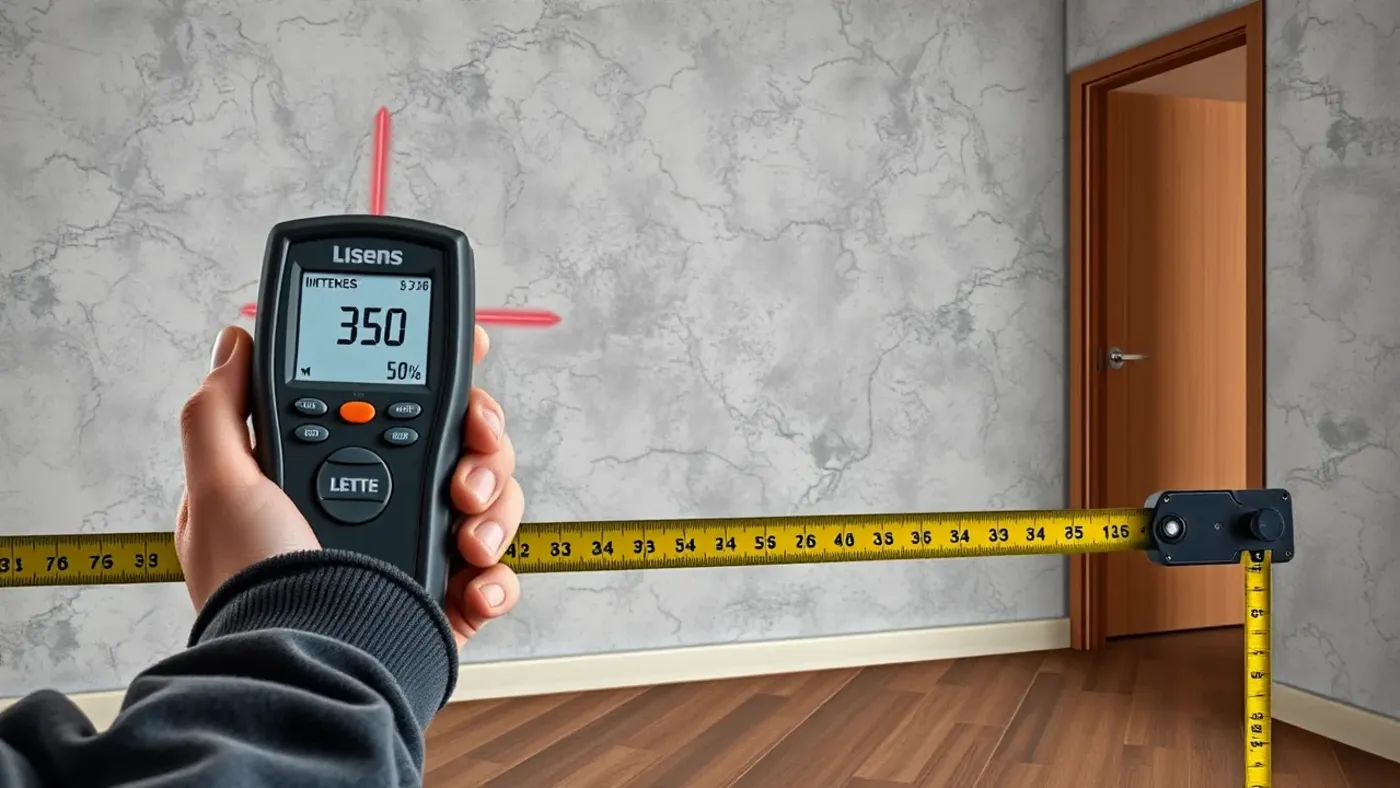 đo laser khi khảo sát hiện trạng căn hộ