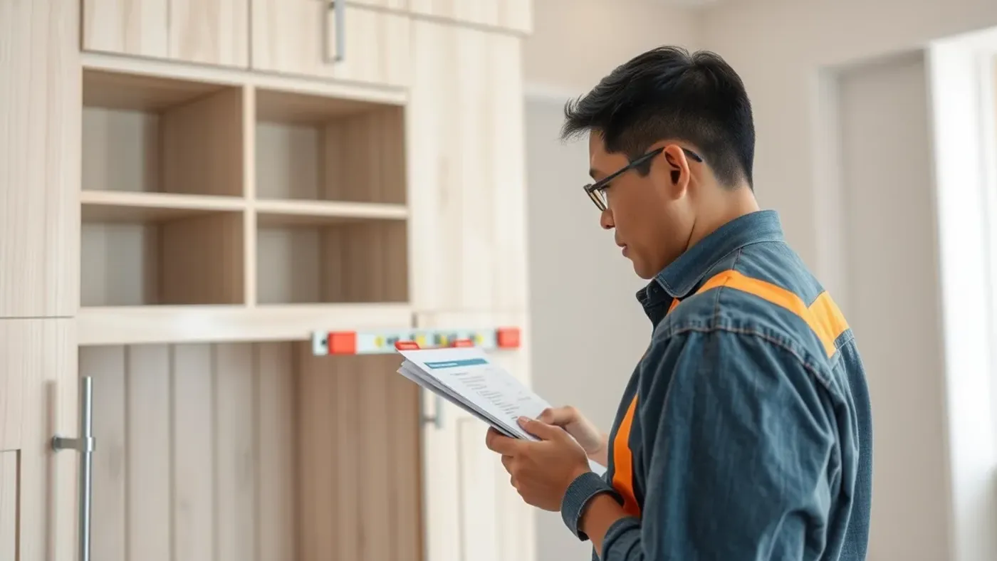 nghiệm thu tủ gỗ tại hiện trường