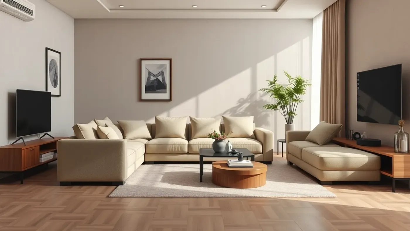 mẫu sofa hiện đại cho phòng khách căn hộ